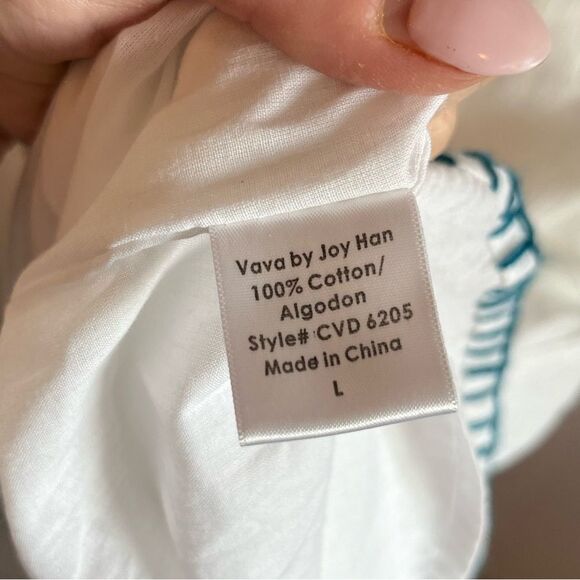 Vava by Joy Han white maxi gauzy embroidered bohemian dress - Picture 7 of 7